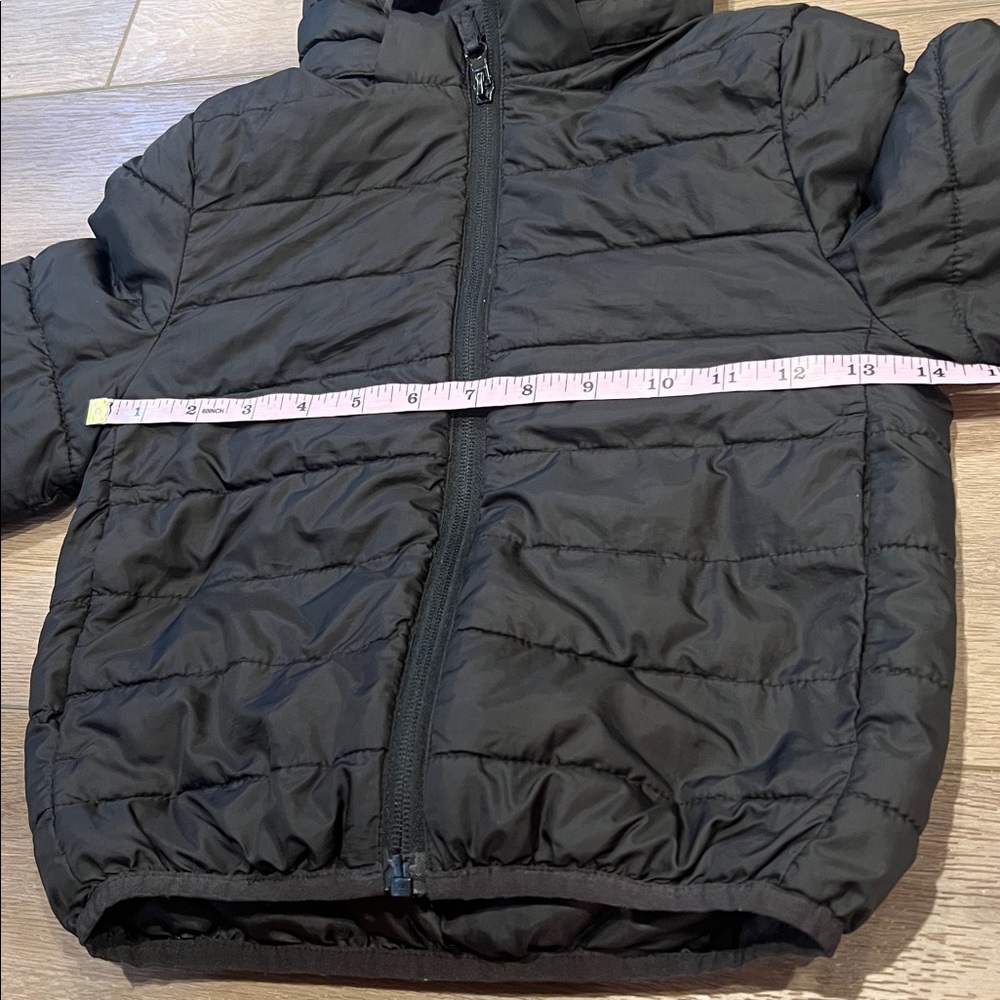 H&M Kids Black Puffer Jacket Size 5T/6 Removable Hood Full Zip Pockets - Picture 13 of 14